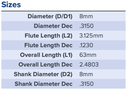 35027 .3150 DIA 90 DEG CHAMFER MILL 5FL