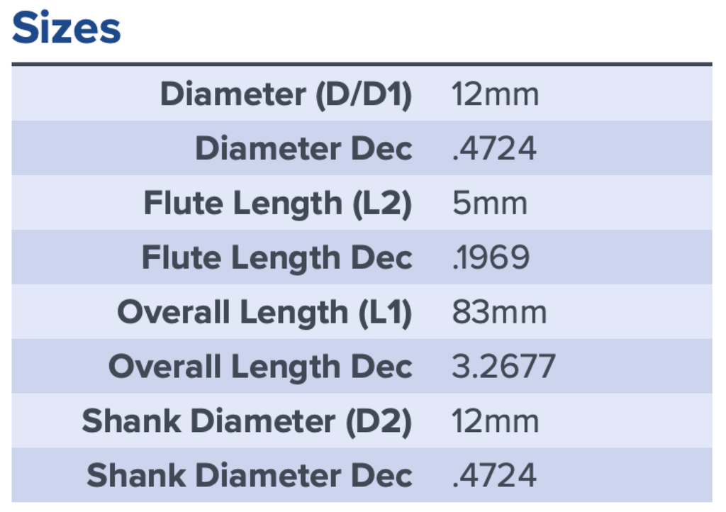 35029 .4724 DIA 90 DEG CHAMFER MILL