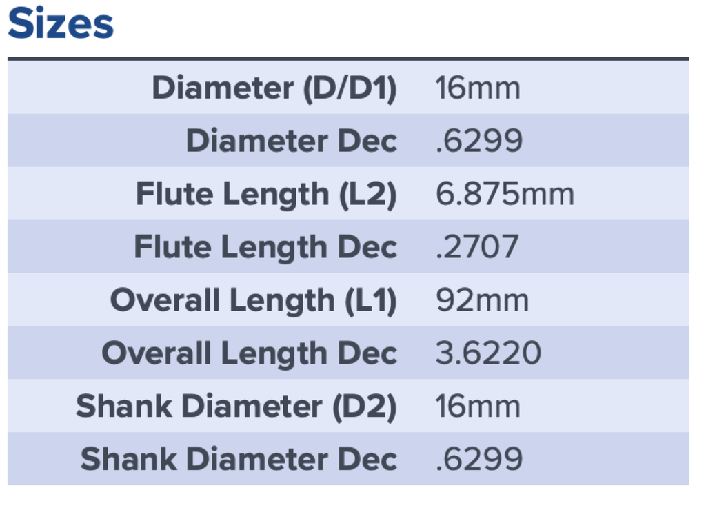 35030 .6299 DIA 90 DEG CHAMFER MILL
