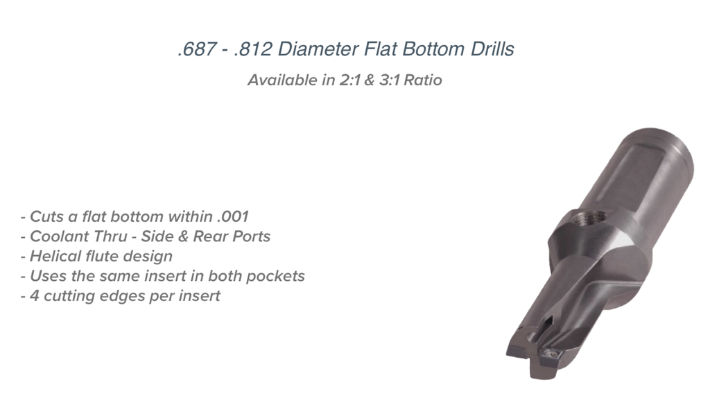 FB-812 .812 DIA 2XD FLAT BOTTOM DRILL K-TOOL