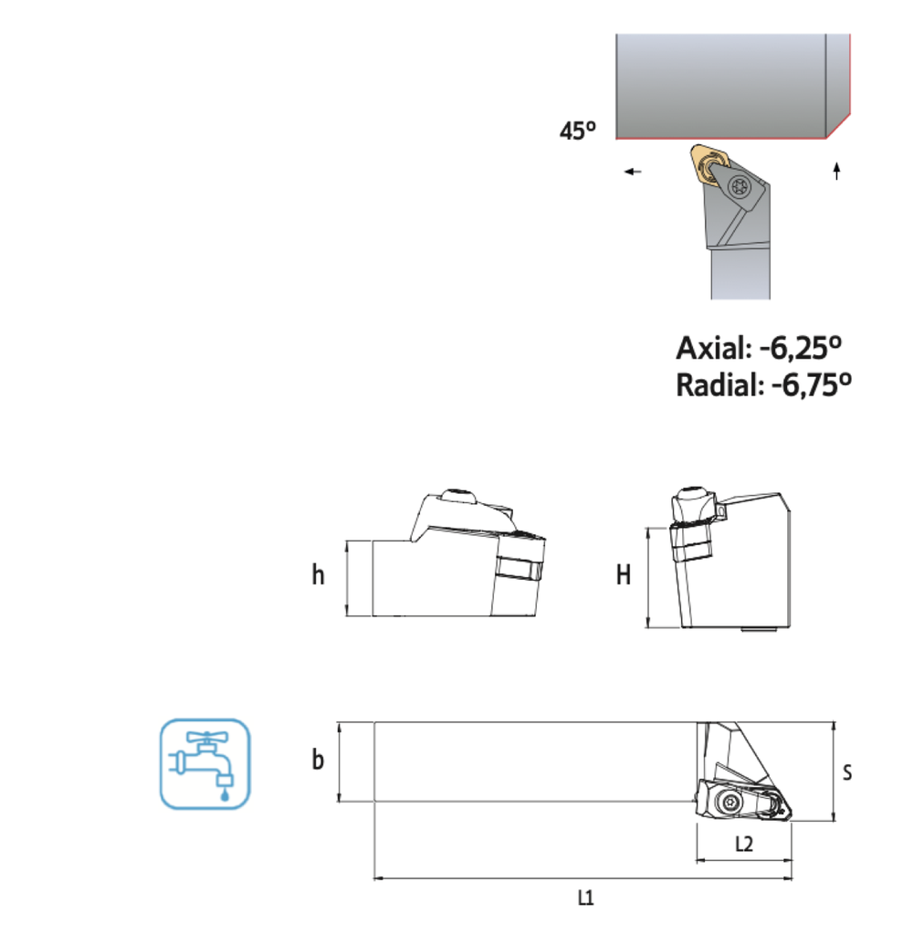 182020500 1" SHANK DDJNR-DOMX RH PALBIT SLC