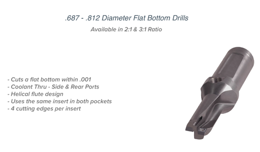 FB-687-3 .687 DIA 3XD FLAT BOTTOM DRILL K-TOOL
