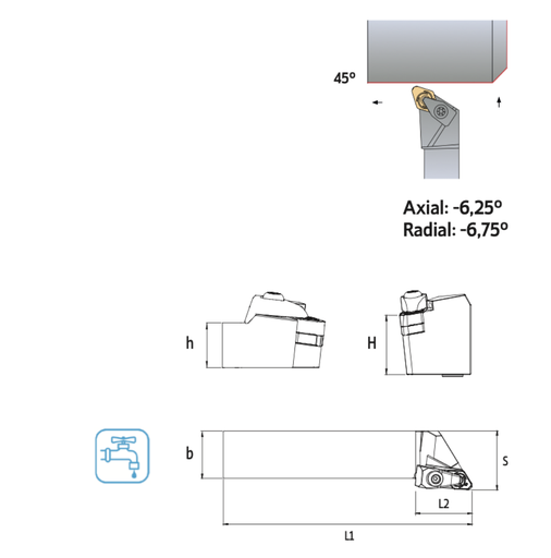 182020500 1" SHANK DDJNR-DOMX RH PALBIT SLC