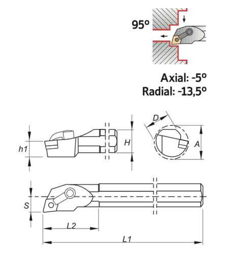 2120276IN 1" DIA BORE BAR SOLID STEEL PALBIT