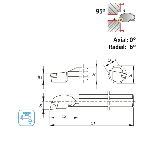 2122505IN .375 DIA BORE BAR STEEL PALBIT